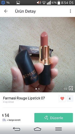 0 ürün farmasi rouge 07 numara