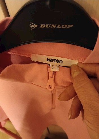 Pembe Yarım Fermuarlı Yüksek Yakalı Sweatshirt - Görsel 3