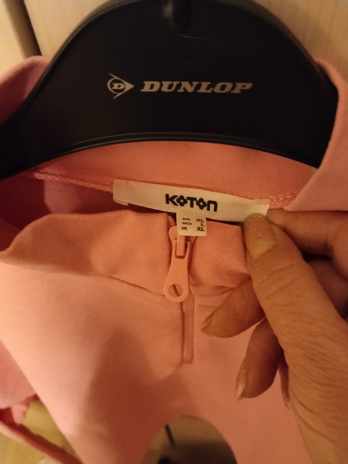 Pembe Yarım Fermuarlı Yüksek Yakalı Sweatshirt - Görsel 3