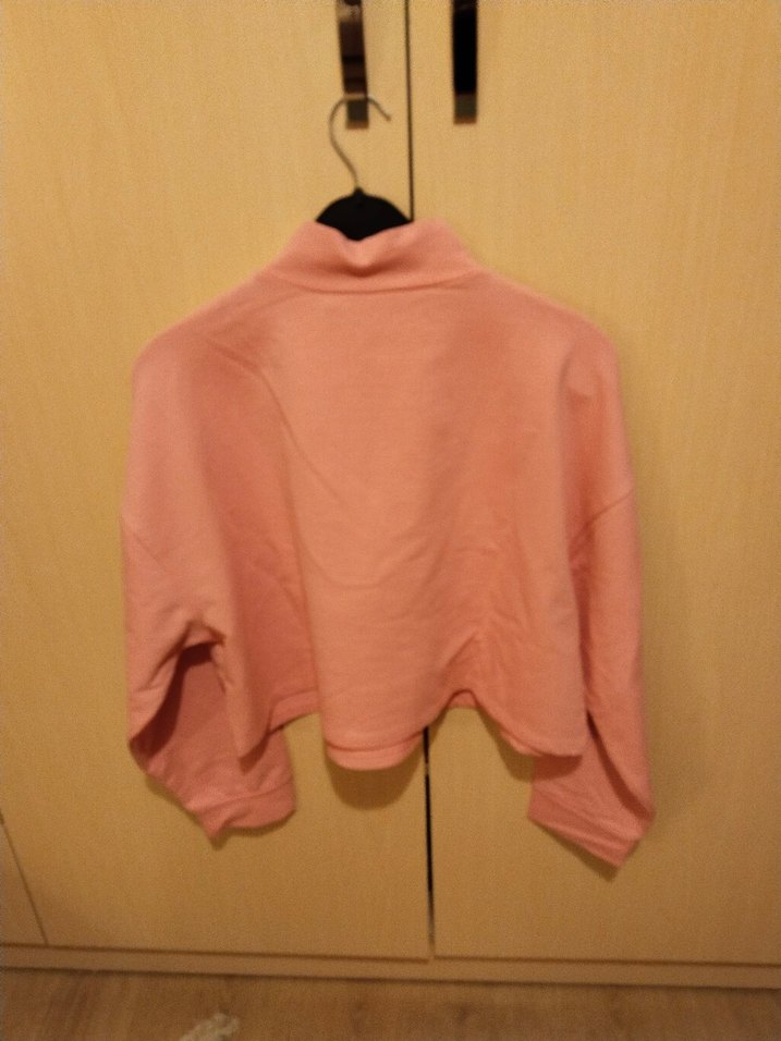 Pembe Yarım Fermuarlı Yüksek Yakalı Sweatshirt - Görsel 2