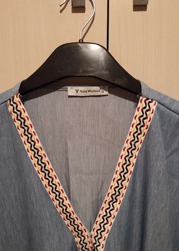 Bohem V Yaka Kısa Kollu plaj giysisi - Görsel 2