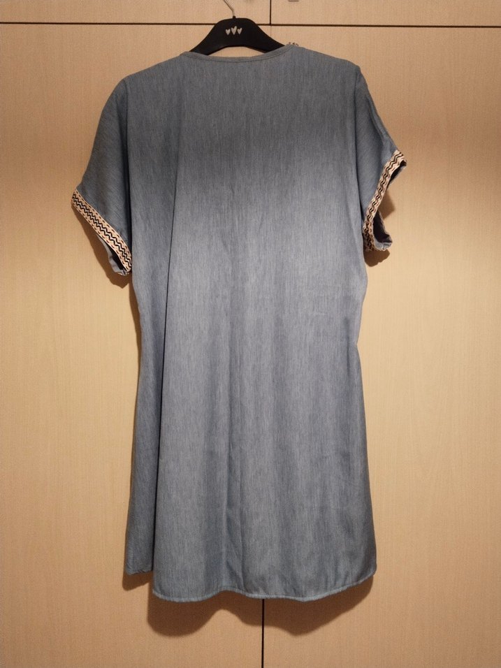 Bohem V Yaka Kısa Kollu plaj giysisi - Görsel 3