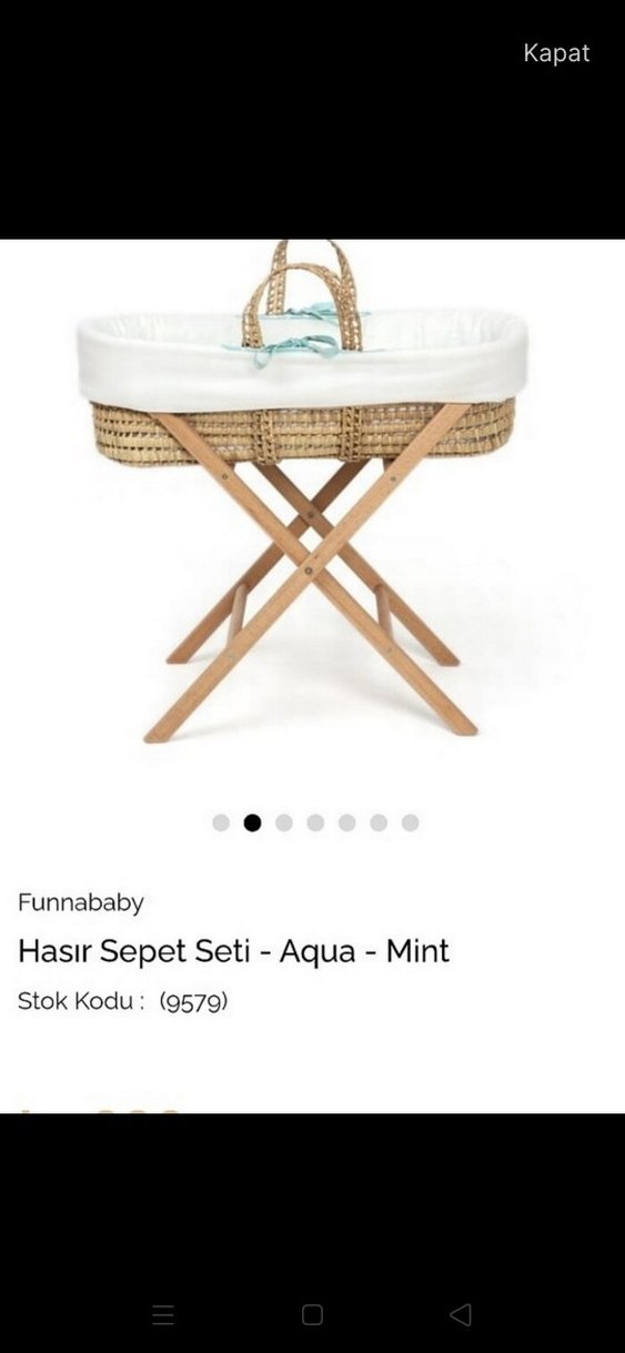 Beyaz Bebek Sepeti ve Taşıma Saplı - Görsel 2