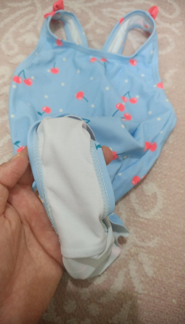 Mavi Kiraz Desenli Kız Çocuk Mayo - Görsel 2