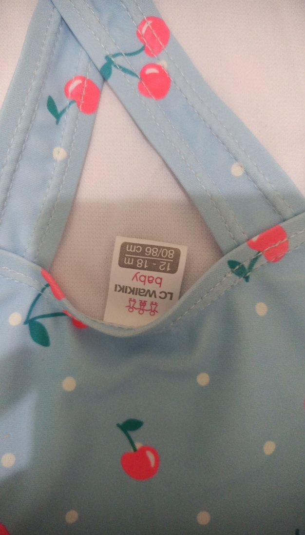 Mavi Kiraz Desenli Kız Çocuk Mayo - Görsel 4