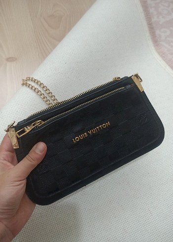 Beden Louis Vuitton Siyah Kareli Deri Clutch Çanta