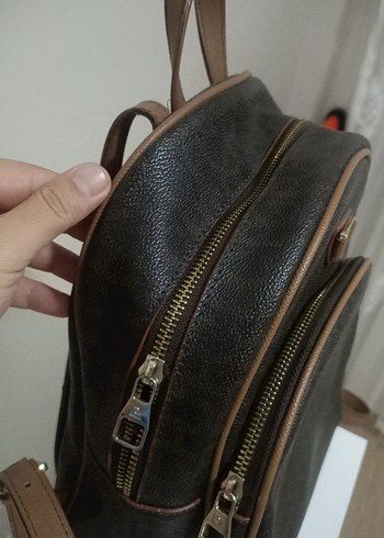 Klasik Modern Kahverengi Deri Sırt Çantası - Görsel 5