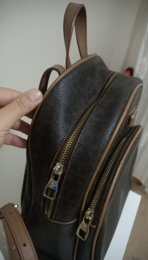 Klasik Modern Kahverengi Deri Sırt Çantası - Görsel 5