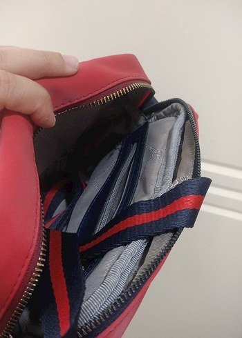 David Jones Kadın Kırmızı Deri Çapraz Çanta - Görsel 6