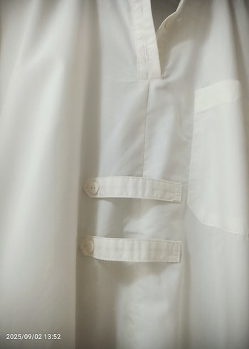 beyaz keten tunik - Görsel 4