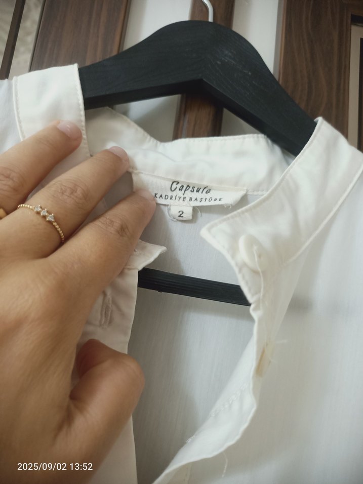 beyaz keten tunik - Görsel 5