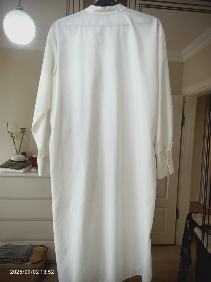 beyaz keten tunik - Görsel 2