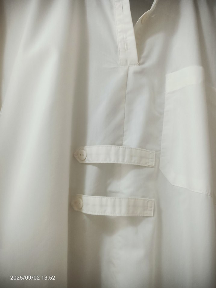 beyaz keten tunik - Görsel 4