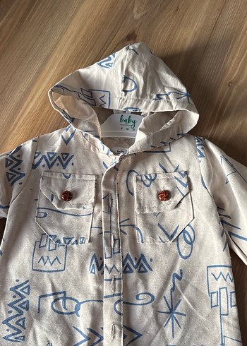 Düğmeli Kapüşonlu Bebek Erkek Tulum - Görsel 4