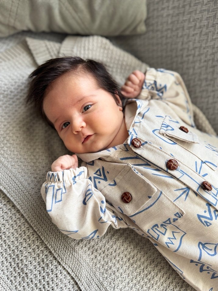 Düğmeli Kapüşonlu Bebek Erkek Tulum - Görsel 3