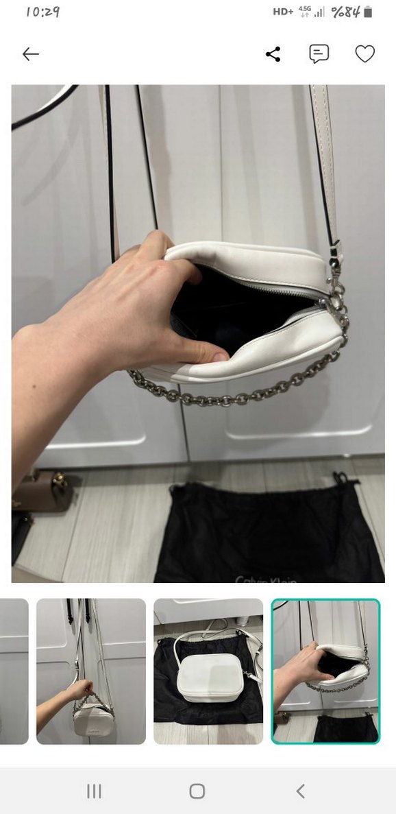 Calvin Klein Jeans Beyaz Zincirli Mini Çanta — görsel 6/7
