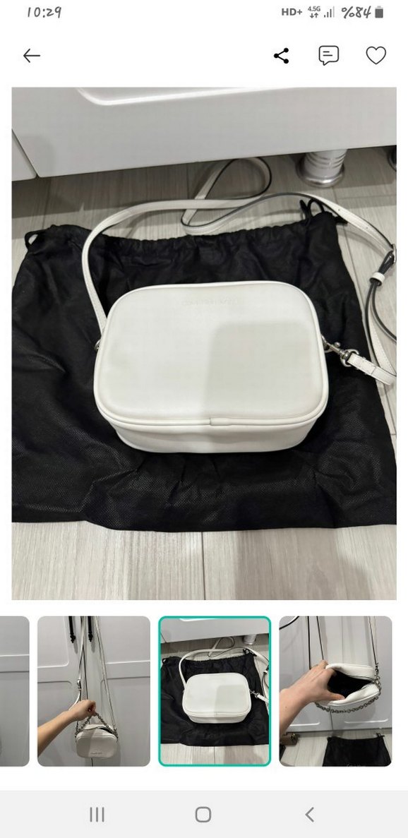 Calvin Klein Jeans Beyaz Zincirli Mini Çanta — görsel 5/7