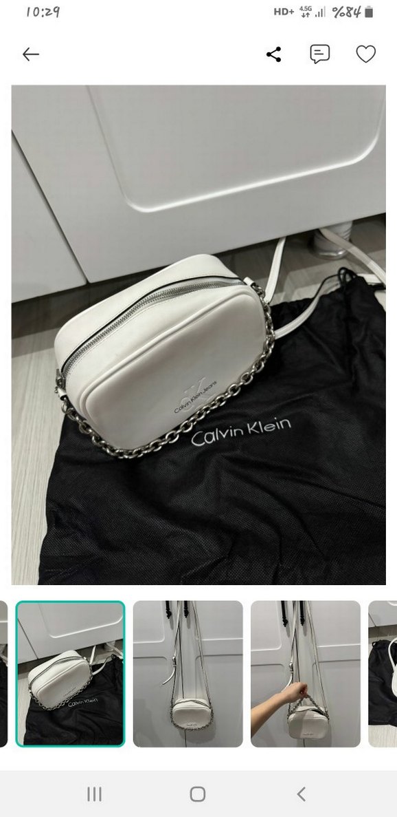 Calvin Klein Jeans Beyaz Zincirli Mini Çanta — görsel 2/7