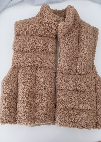 Kahverengi Kürklü Kolsuz Kadın Yelek - Görsel 3