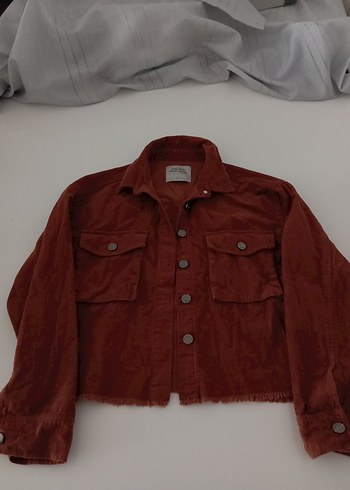 Pull Bear taba rengi Kadın kadife Ceket - Görsel 4