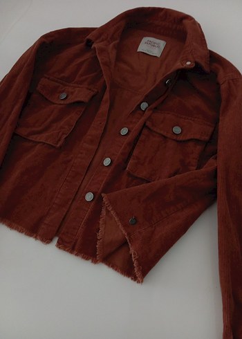 Pull Bear taba rengi Kadın kadife Ceket - Görsel 2