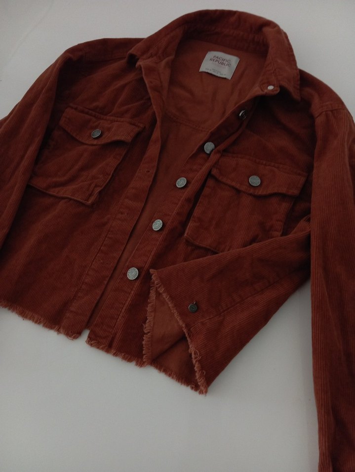 Pull Bear taba rengi Kadın kadife Ceket - Görsel 2