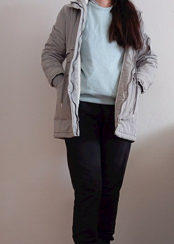 LC Waikiki Gri Kadın mont - Görsel 7