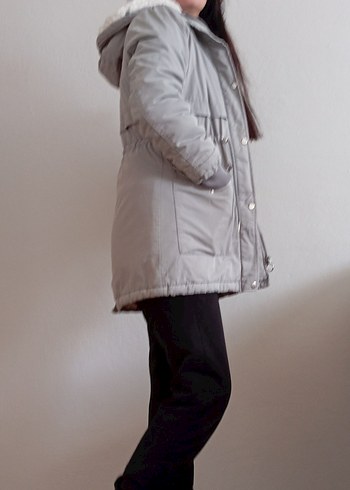 LC Waikiki Gri Kadın mont - Görsel 5