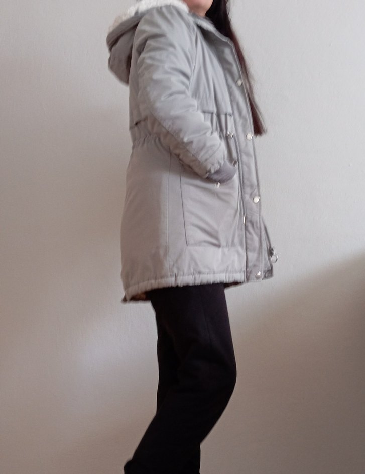 LC Waikiki Gri Kadın mont - Görsel 5