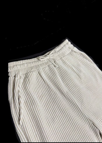 Bej Rahat Kesim Kadın Pamuk Pantolon - Görsel 5