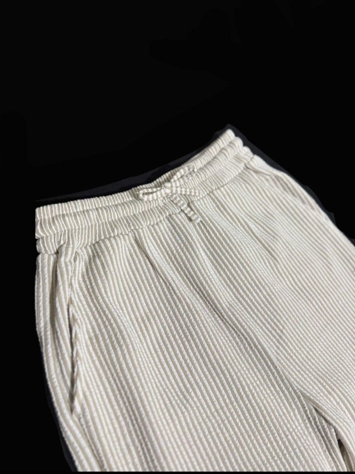 Bej Rahat Kesim Kadın Pamuk Pantolon - Görsel 5