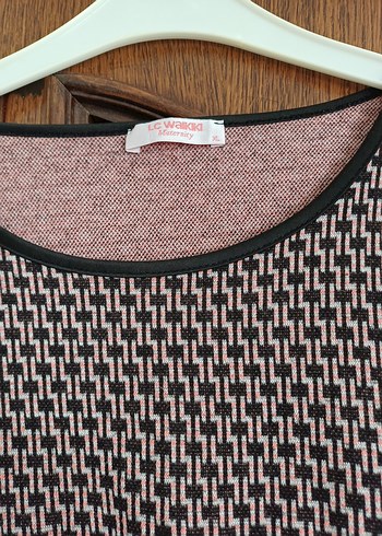 xl Beden Siyah pembe Desenli hamile Triko Tunik