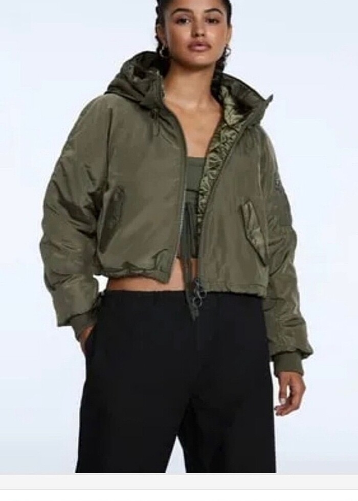 Mevsimlik mont kapşonlu - Görsel 2