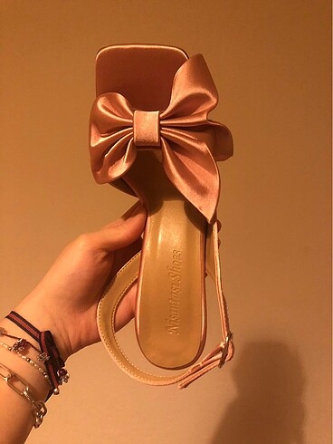37 Beden Nişantaşı shoes pembe saten fiyonklu topuklu