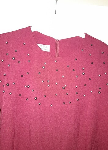 46 Beden bordo Renk Moda Hürrem kaliteli elbise