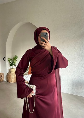 m Beden bordo Renk MANUKA TESETTÜR ABİYE