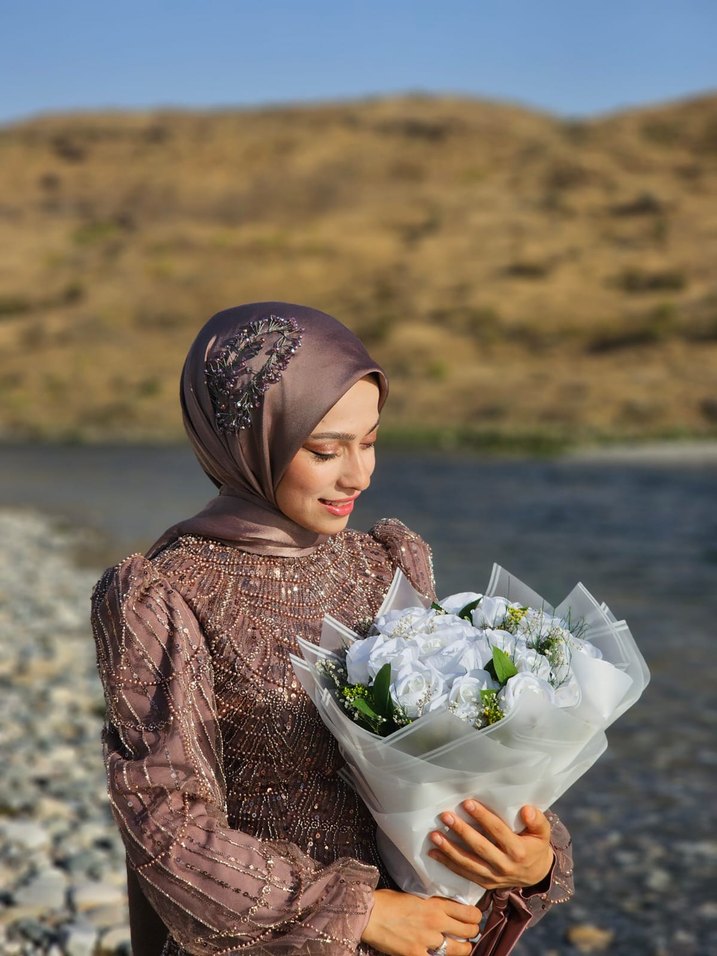 Etnik Desenli Bohem Uzun Kol Elbise - Görsel 2