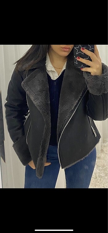 s Beden siyah Renk Mango biker ceket