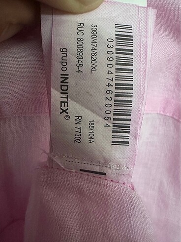 xl Beden pembe Renk Zara ham Keten Gömlek