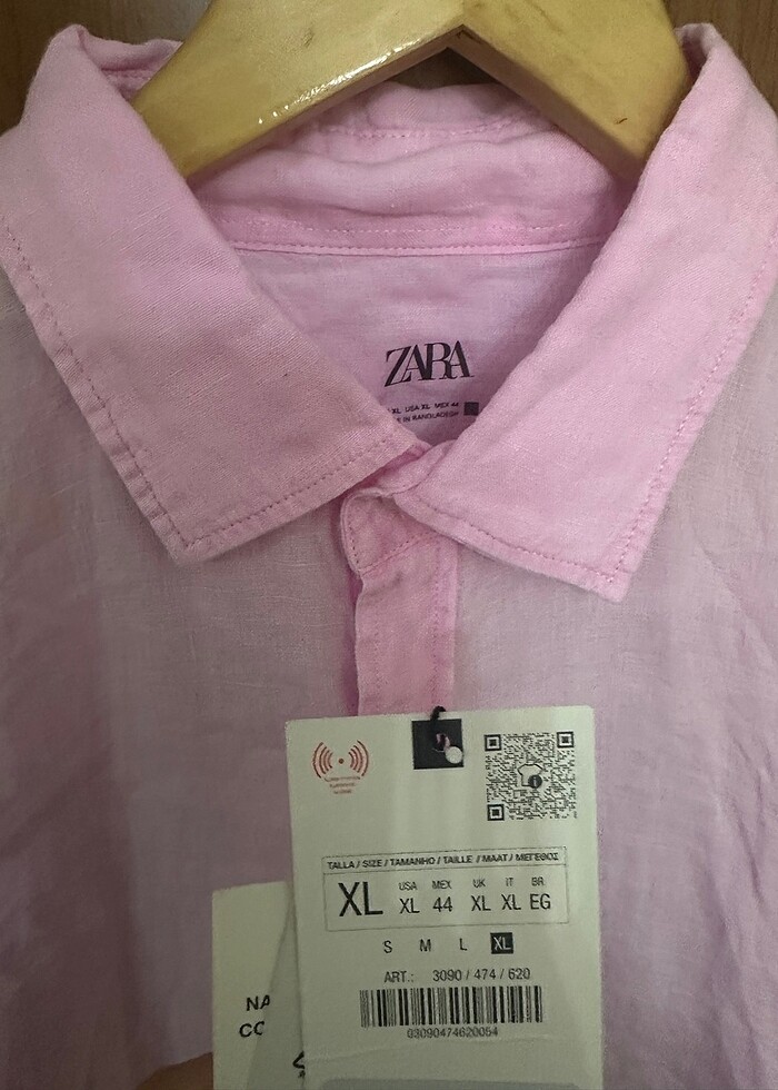 Zara ham Keten Gömlek - Görsel 2