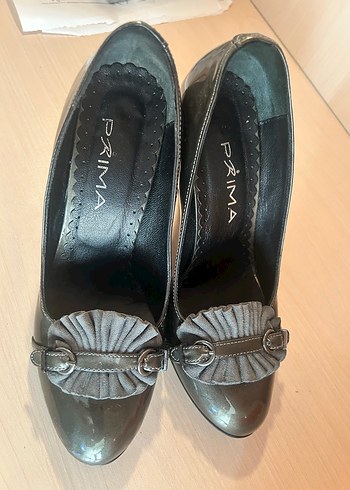 #rugan #ayakkabı #37 Gri Tokalı Topuklu Kadın #Stiletto - Görsel 3