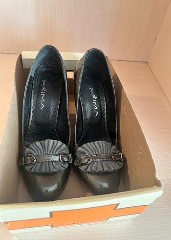 #rugan #ayakkabı #37 Gri Tokalı Topuklu Kadın #Stiletto - Görsel 2