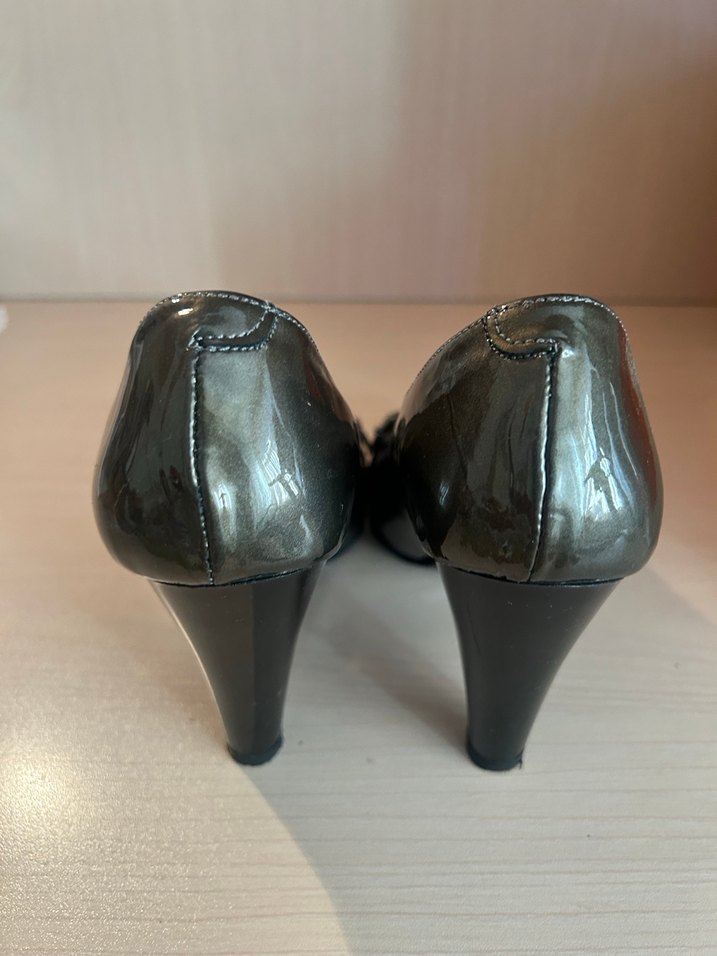 #rugan #ayakkabı #37 Gri Tokalı Topuklu Kadın #Stiletto - Görsel 4