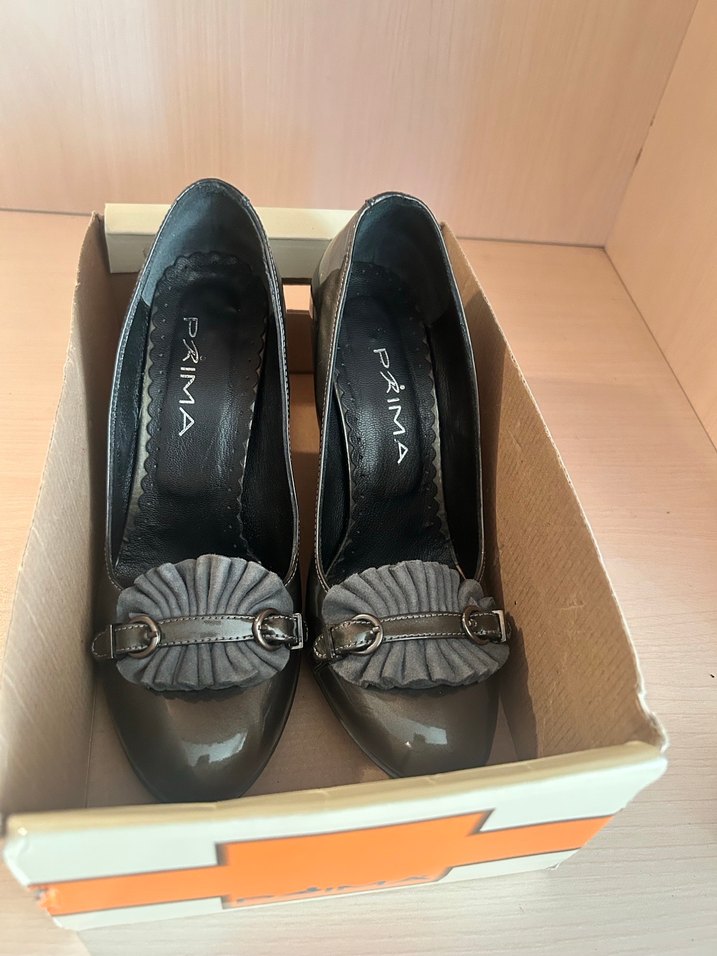 #rugan #ayakkabı #37 Gri Tokalı Topuklu Kadın #Stiletto - Görsel 2