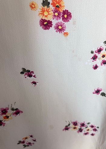 Suud Collection Bej Çiçek Desenli Uzun Bohem Elbise
