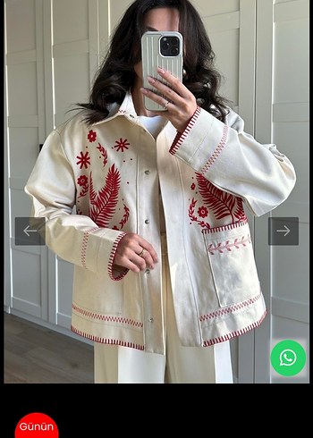 Zara Model Nakışlı Bohem Kadın Ceket
