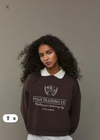 Stradivarius Polo Yaka Sweatshirt