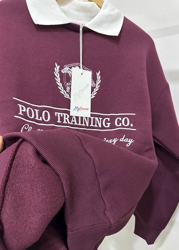 m Beden kahverengi Renk Stradivarius Polo Yaka Sweatshirt