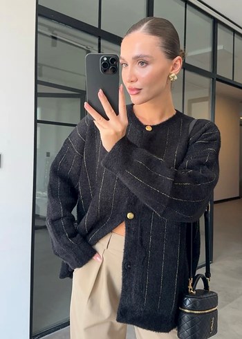 Massimo Model Çizgili Hırka