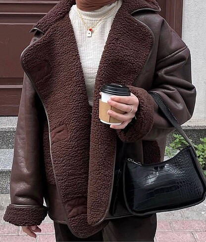 s Beden Zara Model Acı Kahve Mont